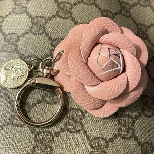 Pink Floral Keychain Accessory